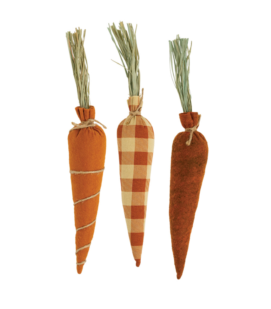 Stuffed Orange Felt & Buffalo Check Carrots
