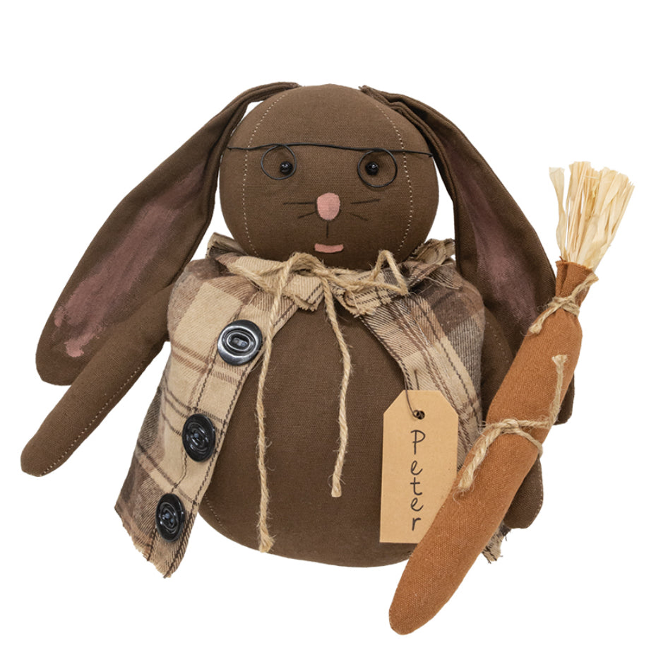 Peter Bunny Doll with Glasses & Carrot