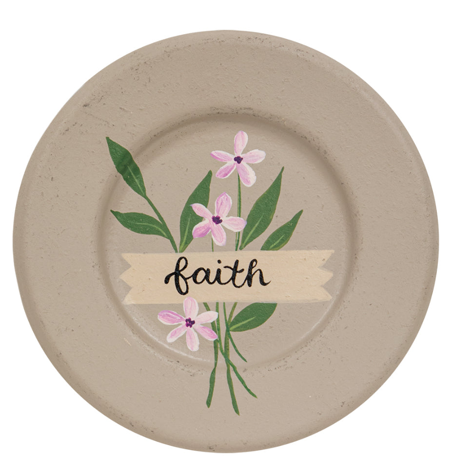 Faith Pray Grace Flower Plates