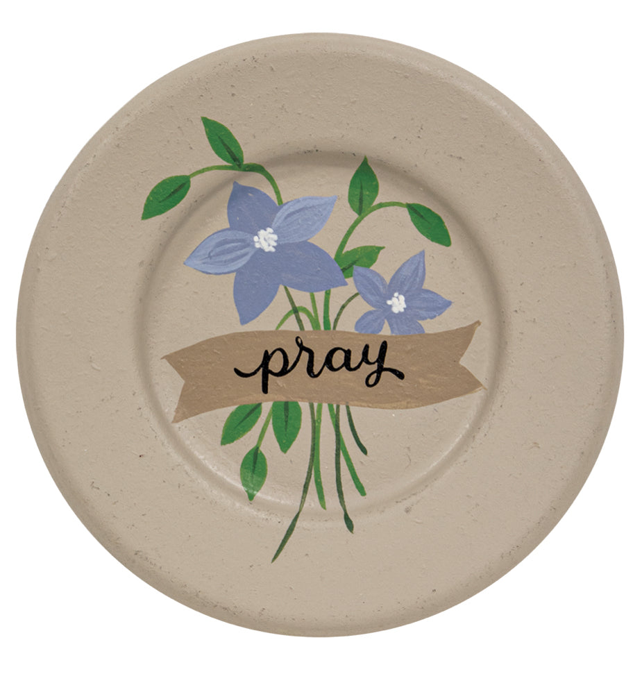 Faith Pray Grace Flower Plates