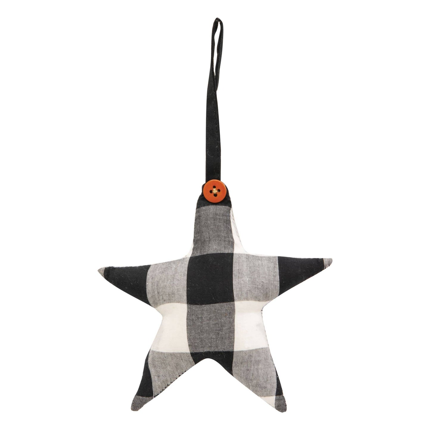 Black & White Buffalo Check Star Ornament