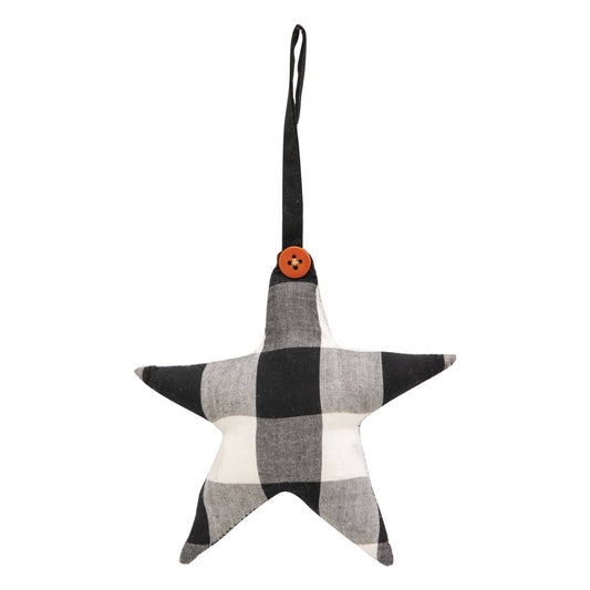 Black & White Buffalo Check Star Ornament