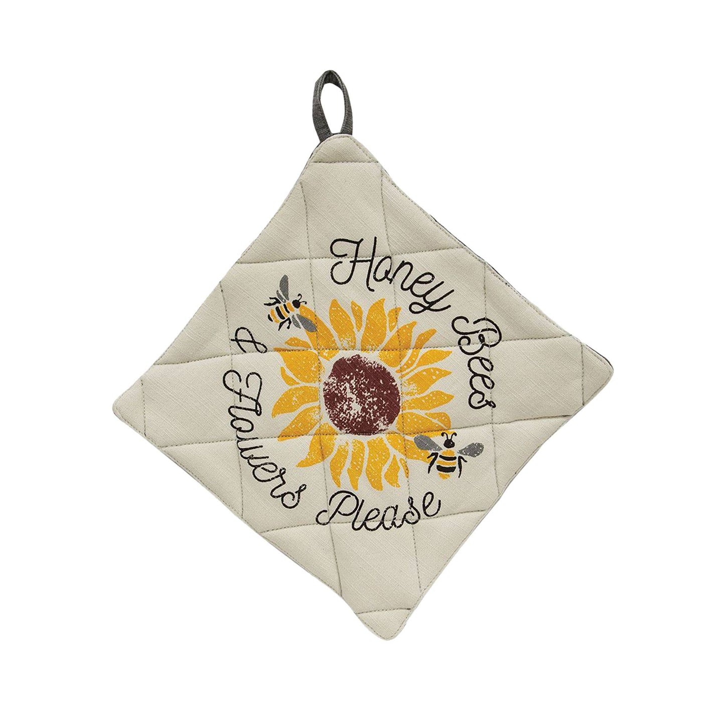 Honey Bees & Flowers Please Pot Holder